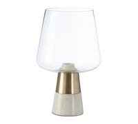 Orsina Glass Table Lamp with Marble Base, Brass Finish Decorative Desk Light, Luxe Table Light for Living Room in Gold Orsina Gold