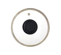 Orsina Gold 16Cm Saucepan Lid, Tempered Glass Lid With Steam Vent For Controlled Cooking, Durable Replacement Pan