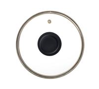 Orsina Gold 18Cm Saucepan Lid, Tempered Glass Lid With Steam Vent For Efficient Cooking, Durable Replacement Lid