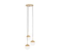 Orsina Gold Finish 3-Light Pendant, Suspended Multi-Light Ceiling Fixture, Modern Kitchen Or Hallway Illumination