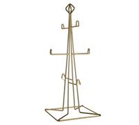 Orsina Gold Finish 6 Mug Tree, Wire Stand With Durable Metal Frame For Hanging Mugs, Gold Coating Adds A Touch