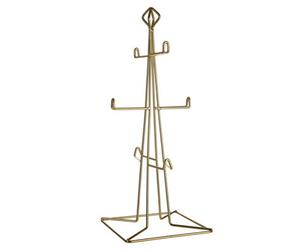 Orsina Gold Finish 6 Mug Tree, Wire Stand With Durable Metal Frame For Hanging Mugs, Gold Coating Adds A Touch