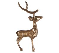 Orsina Gold Finish Floor Standing Stag Sculpture, Reflective Accent Stag Sculpture, Christmas Decor Stag Sculpture Orsina Gold