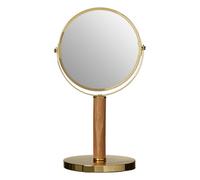 Orsina Gold Finish Iron Table Mirror, Durable 33X17Cm Swivel Vanity Mirror, Elegant Round Mirror
