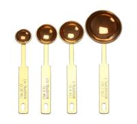 Orsina Gold Finish Measuring Spoons Set,stainless Steel Kitchen Spoons,metallic Kitchen Tool,perfect For Baking