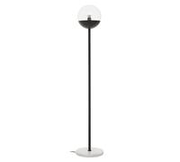 Orsina Gold Finish Metal Floor Lamp With White Marble Base, Metallic Floor Floor Lamp, Ideal For Reading Corners in Black Orsina Black