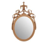 Orsina Gold Finish Oval Acanthus Leaf Wall Mirror,decorative Mirror With Bellflower Motifs,hollywood Regency Mirror