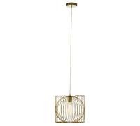 Orsina Gold Finish Pendant Lamp, Openwork Iron Lighting Fixture For Ceilings, Contemporary Luxe Pendant Light