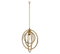 Orsina Gold Finish Pendant Light, Elliptical Stainless Steel Frame For Statement Lighting, Ceiling Light Fixture