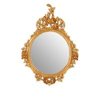 Orsina Gold Finish Round Wall Mirror