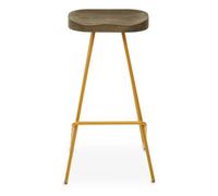 Orsina Gold Metal Frame Bar Stool, Sleek And Sturdy Kitchen Stool With Footrest, Contemporary Stool For Bar Counter