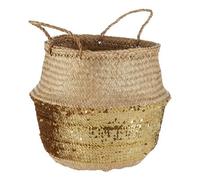 Interiors by Premier Gold Sequin Large Seagrass Basket