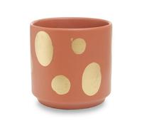 Orsina Gold Speckled Ceramic Planter, Modern Small Garden Pot For Home Decor, Ceramic Pots For Indoor Plants