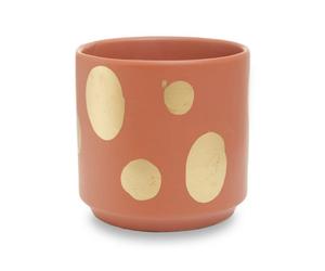 Orsina Gold Speckled Ceramic Planter, Modern Small Garden Pot For Home Decor, Ceramic Pots For Indoor Plants