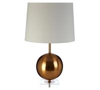 Orsina Gold Sphere Table Lamp, Luxe Gold Iron With Crystal Glass Base, White Linen Shade Orb Lamp For Living Room Orsina Gold