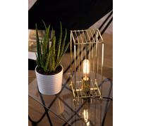 Orsina Gold Table Lamp, Luxe Gold Metal Base With Sculptural Geometric Design, Black Fabric Shade For Warm Orsina Gold