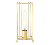 Orsina Gold Table Lamp, Luxe Gold Metal Base With Sculptural Geometric Design, Black Fabric Shade For Warm,