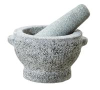 Orsina Granite Small Mortar & Pestle, Durable Granite Construction with Textured Interior, Ideal for Grinding in Grey Orsina Grey