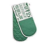 Orsina Green Double Oven Glove, Quilted Heat-Resistant Fabric With Modern Green Print, Safely Handles Hot Cookware Orsina Green