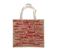 Orsina Green 'Food Stuff' Shopping Bag, nature friendly Reusable Tote With Bold Text & Sturdy Handles, Lightweight in Red Orsina Red