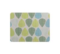 Orsina Green Leaves Set Of Four Besa Placemats, Durable Heat-Resistant Cork Table Mats With Pvc Coating