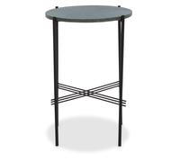 Orsina Green Marble Side Table, End Table with Black Crisscross Base, Powder Coated Frame Side Table, Bedside Table Orsina Green