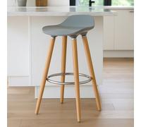 Interiors by Premier Grey Bar Stool, Space-Saving Kitchen Stool, Easy to Clean Breakfast Bar Stool, Footrest Support Bar Stool Premier Housewares Silver One Size