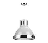 Orsina Grey Bell Shaped Pendant Light, Chrome Trim Ceiling Light Fixture, Assembled Modern Lighting For Bedroom