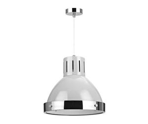 Orsina Grey Bell Shaped Pendant Light, Chrome Trim Ceiling Light Fixture, Assembled Modern Lighting For Bedroom