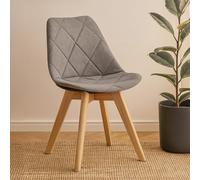 Orsina Grey Diamond Pattern Dining Chair, Easy Cleaning Small Chair For Living Room, Space-Saving Accent Chair