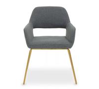 Orsina Grey Dining Chair, High Quality Kitchen Chair, Back & Arm Support Fabric Chair, Easy to Clean Armchair Orsina Grey