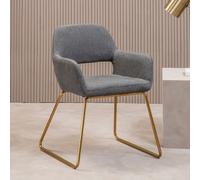 Interiors by Premier Dining Chair with Arms Stockholm Grey/Gold Effect