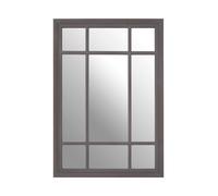Orsina Grey Distressed Wall Mirror, Large Rectangle Hanging Mirror, Modern 9 Panel Wooden Frame Mirror For Bedroom Orsina Grey