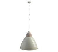 Orsina Grey Extra Large Pendant Light, Scandi Bell-Shaped Industrial Ceiling Lamp, 1m Cord with Matching Rose in White Orsina White