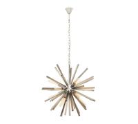 Orsina Grey Glass Sputnik Chandelier, Modern Pendant Light With Starburst Design, Glass Ceiling Chandelier in Silver Orsina Silver