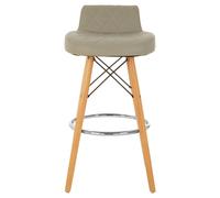 Stockholm Grey Leather Effect Seat Bar Stool Premier Housewares Grey One Size