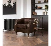 Orsina Grey Leather Winged Armchair,wingback Ocassional Chair,accent Chair,upholstered Chair With Stud Detail