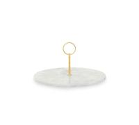 Orsina Grey Marble Cake Stand, Gold Handle Dessert Platter, Solid Marble Pastry Serving Plate, Marble Treats Stand Orsina Gold
