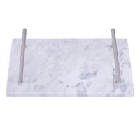 Marmore Marble Tray With Silver Handles Premier Housewares Grey One Size