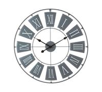 Premier Housewares Metal Wall Clock 90cm Grey, Grey