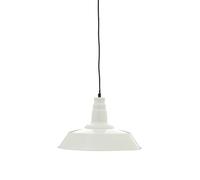 Orsina Grey Pendant Light With Gunmetal Exterior, Lamp With Slim Black Drop Cord, Hanging Light With Canopy in White Orsina White