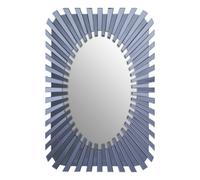 Orsina Grey Rectangular Sunburst Wall Mirror, Contemporary Starburst Accent Mirror For Living Room & Hallway