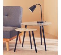 Orsina Grey Set of 2 Nesting Tables, Triangular Nest of Tables with Three Legs, Sturdy Side Tables for Home Orsina Grey