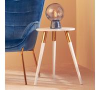 Orsina Grey Side Table, Triangular Small End Table, Long Lasting Rounded Top Coffee Table for Indoor in Light Grey Orsina Light Grey