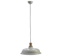 Orsina Grey Small Pendant Light, Adjustable Ceiling Hanging Light with Wooden Holder, Iron Light for Dining Room in White Orsina White