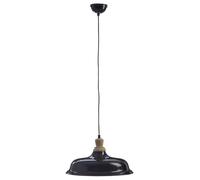 Orsina Grey Small Pendant Light, Adjustable Ceiling Hanging Light with Wooden Holder, Iron Light for Dining Room in Black Orsina Black