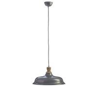Orsina Grey Small Pendant Light, Adjustable Ceiling Hanging Light with Wooden Holder, Iron Light for Dining Room in Silver Orsina Silver