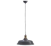 Orsina Grey Small Pendant Light, Adjustable Ceiling Hanging Light With Wooden Holder, Iron Light For Dining Room