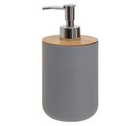 Orsina Grey Soap Dispenser With Silver Pump, 500Ml Bamboo Fibre Hand Soap Dispenser, Sturdy Bathroom Accessory