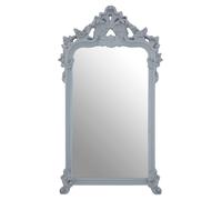 Orsina Grey Wall Mirror With Decorative Crest, Rectangular Wall Mirror With Rounded Shoulders, Modern Hallway Mirror Orsina Grey